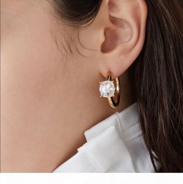 

ambush high-quality water drill 925 pure silver earrings temperament ladies fashion personality earrings, Golden;silver