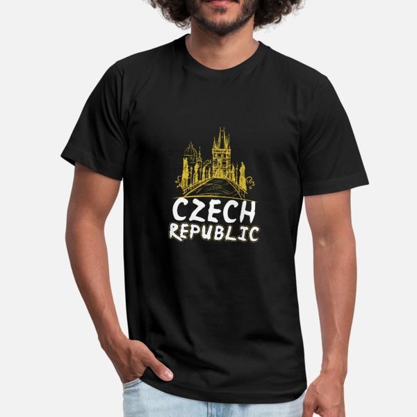 

czech republic t shirt men create cotton plus size 3xl solid color sunlight building spring autumn letters shirt