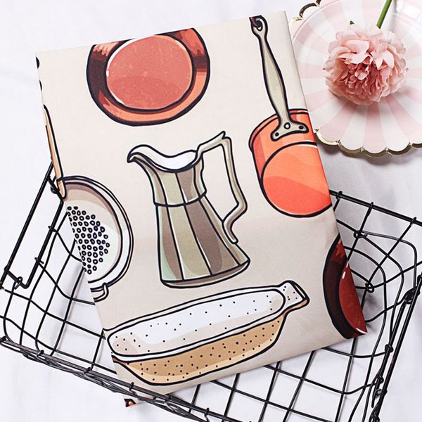 

1pcs kitchen apron color cartoon printed sleeveless cotton linen aprons men women home cleaning tools