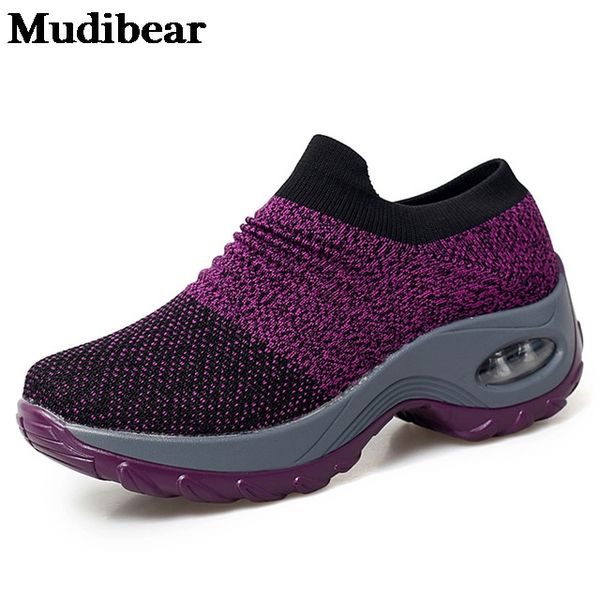 

mudibear women shoes chunky sneakers women white shoes breathable casual slip on platform sneakers basket femme size 42, Black