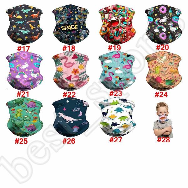 

mask children face cartoon dinosaur flamingo kids protective mask magic scarf bandana headband turban outdoor cycling masks cyz2531 50pcs