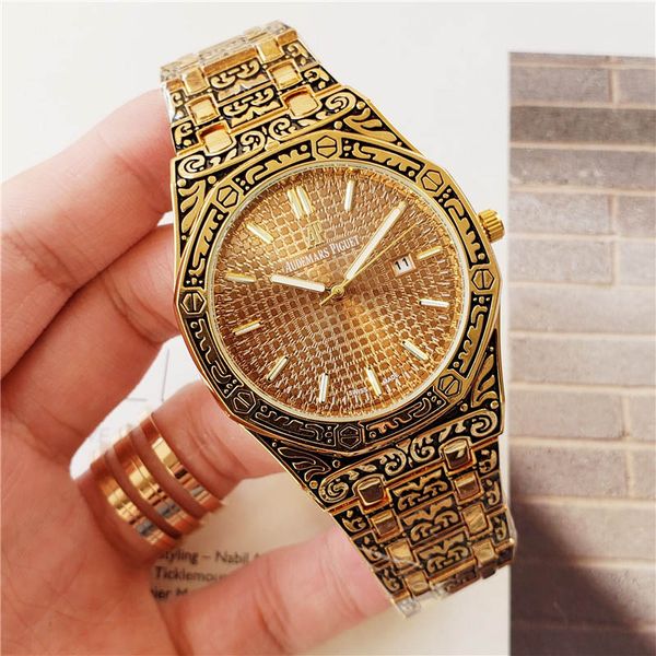 

19 all subdials work mens watches stainless steel quartz ap wristwatches satch luxury watch, Black