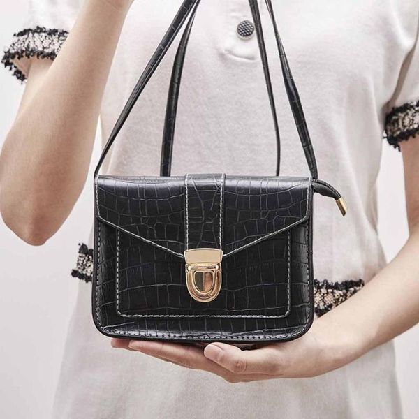 

women's bag shoulder messenger stone pattern simple small bag fashion phone leather solid color simple portable h1