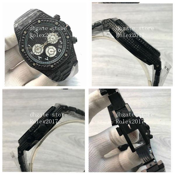 

Mens quality Automatic SF Factory Arab Diamond 316L Multi-function VK Quartz Movement Glittering with Steel 316F Mens Watch