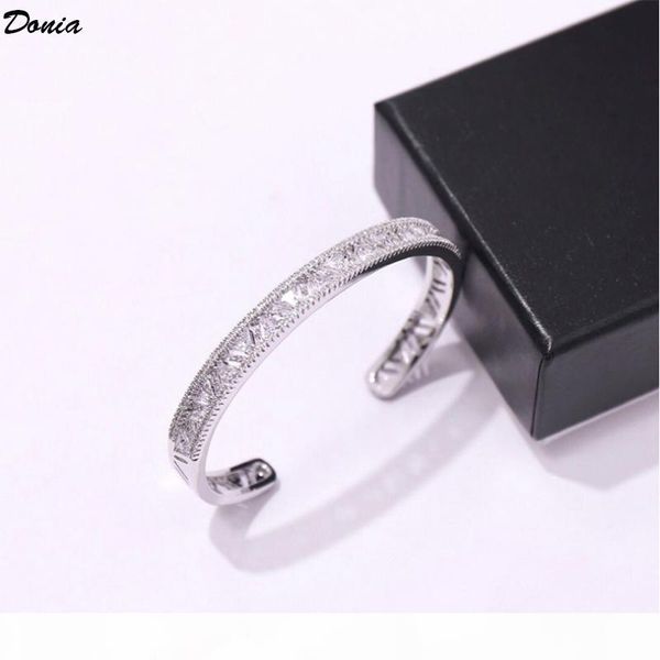 

donia jewelry three color electroplating exaggerated micro inlay irregular horse eye drill opening copper bracelet personalized birthday gif, Black