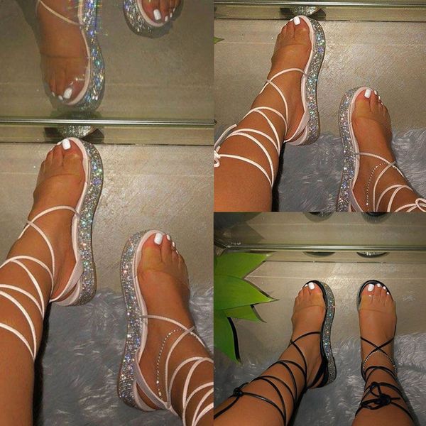 

women summer platform sandals ankle ring bandage peep-toe summer shoes black white color ladies waterstone beach shoes