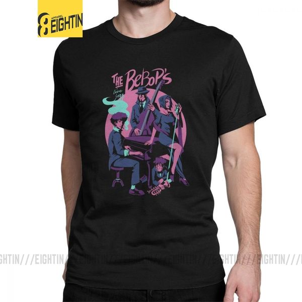 

the cowboy bebop t-shirts men space anime spike japanese manga jet faye pure cotton tees short sleeve t shirt big size