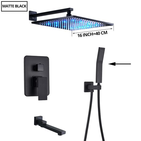 

ванна установленный набор смеситель для душа стена ванна душ ванная глава матовый смеситель для душа ливень showe tap led черный смеситель в