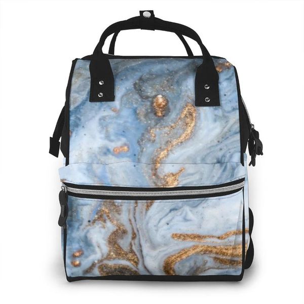

fashion mummy maternity nappy bag blue marble texture large capacity baby bag travel backpack nursing for baby care