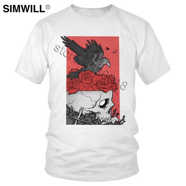 

summer new arrival t shirt mens soft cotton memento mori tees short sleeved skull bird casual t-shirts wholesale merchandise