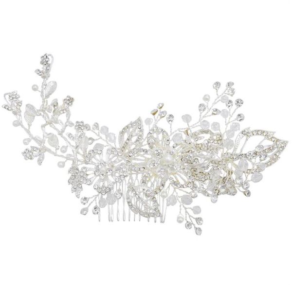 Классический серебряный бриллиант хрустальный белый жемчужный аксессуары для волос свадебная плетеная головная ура