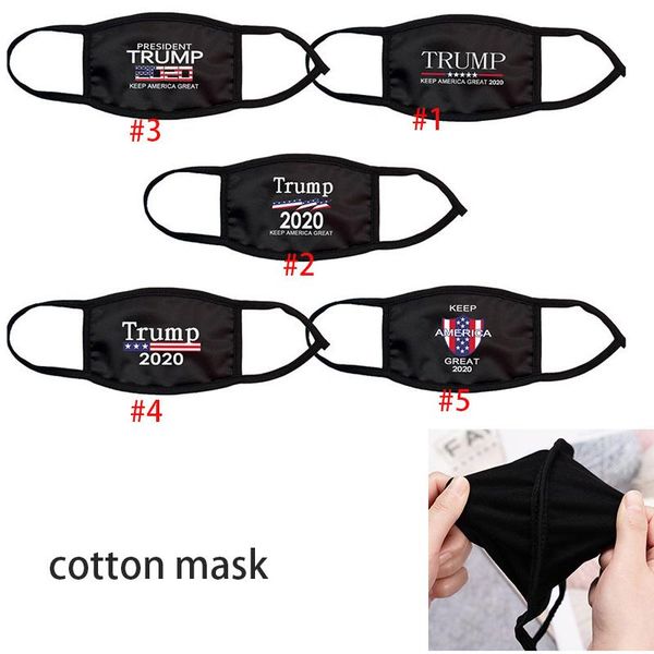 

500pcs designer masks trump american election supplies dustproof fashion print cotton cloth black washable mask for men women