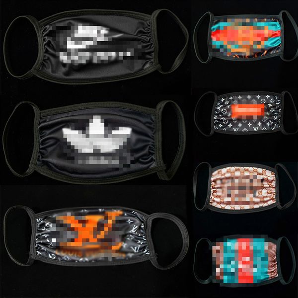 

new designer brand fashion face masks washable breathable luxury designer mask trendy print reusable windproof anti-dust cycling mask, Silver