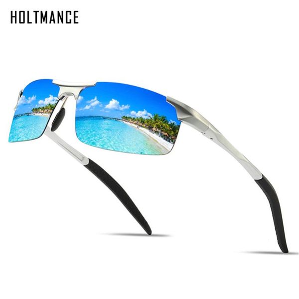 

aluminum magnesium rectangle polarized sunglasses men women retro metal rimless driving shades dustproof glasses stylish goggles, White;black