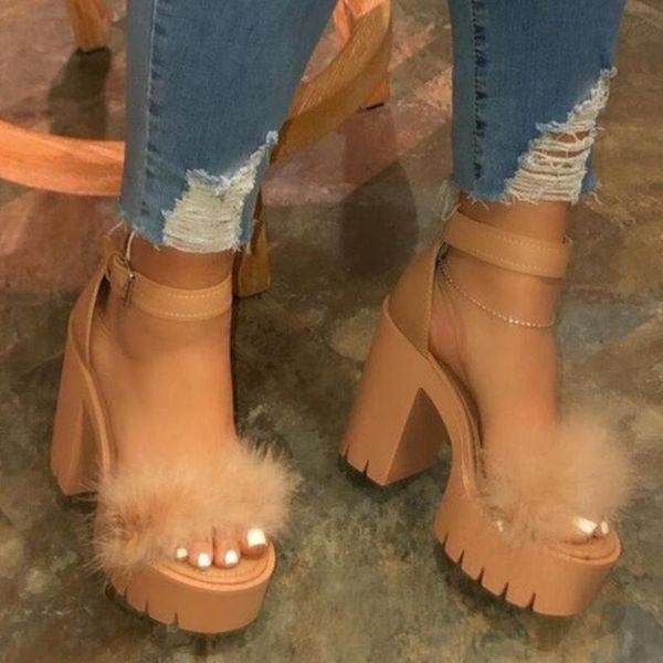 

chunky platform sandals, Black