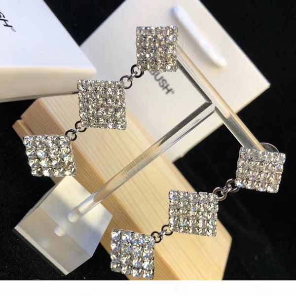 

women earring 3pcs square with diamond connect earring shinnig jewelry fashion drop earring for women jewelry gift ps6676a, Golden