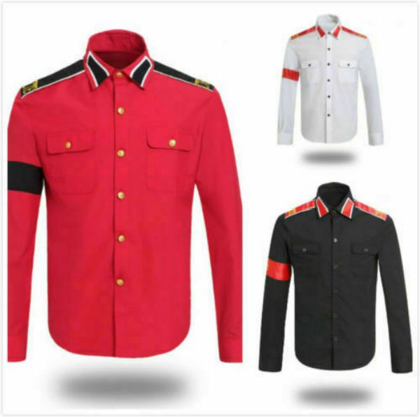 

mj professional cosplay michael jackson costume cte style shirt for mj fans, Black;red