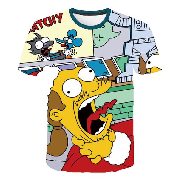 

men homer simpson and his son shorts sleeve brand clothing 3d print shirts harajuku funny graphic men clothing