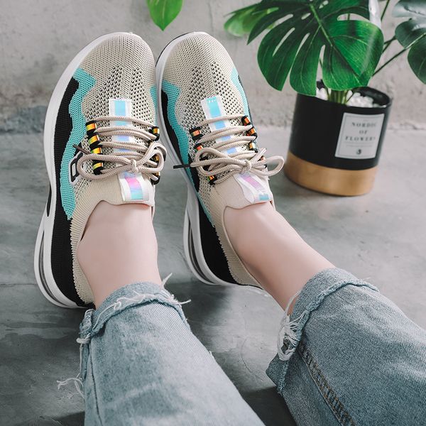 

women shoes air cushion ladies breathable thick sneakers female height increasing running shoes platform trainers size 35-40, Black