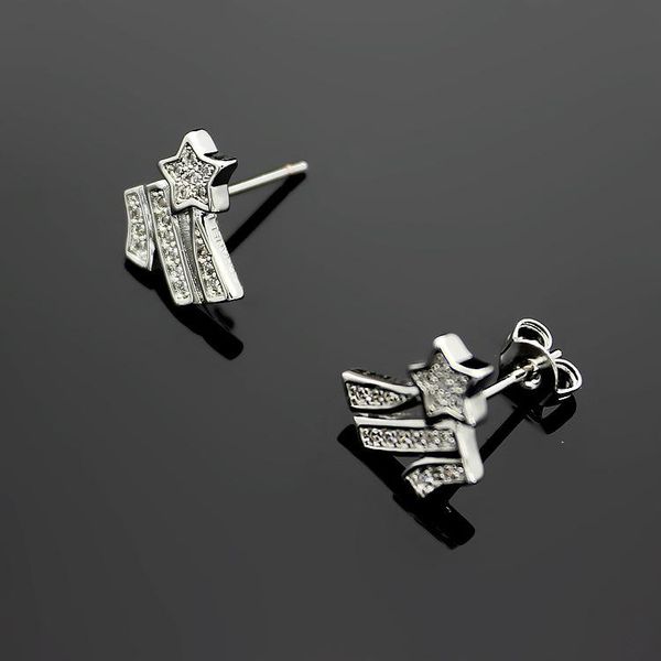 

2020 designer ornament c letter meteor with diamond earrings comet with diamond earrings, Golden;silver