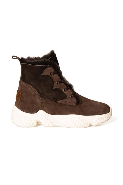 

pegia genuine furry laced boots t-391001, Black