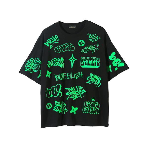 

original graffiti pure cotton streetwear tshirts men and women short sleeve oversize harajuku t shirt o neck loose casual tees, White;black