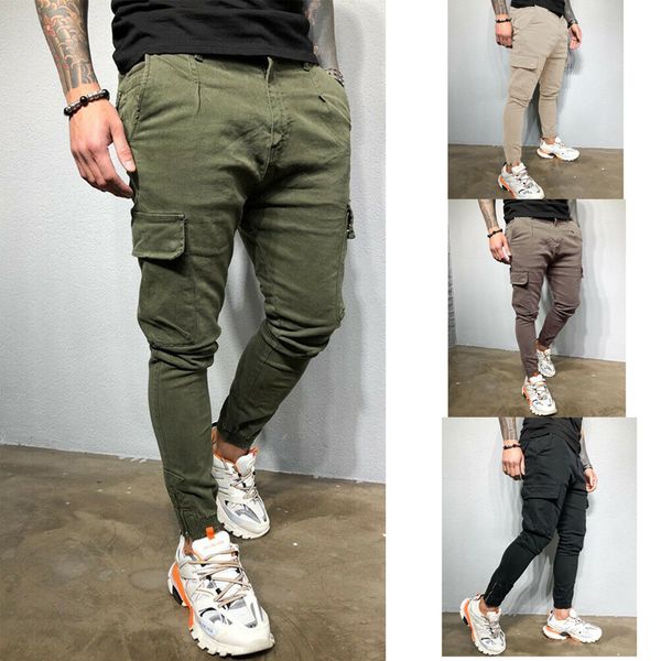 

mens casual loose outdoor camping fishing game work cargo pants slacks trousers, Black