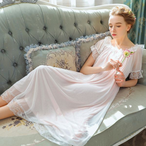 

roseheart women female purple sleepwear night dress homewear lace nightwear nightgowns slash luxury gown modal, Black;red