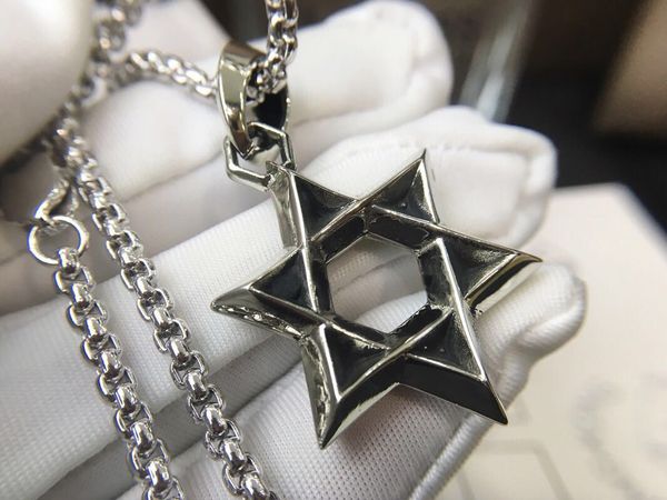 

fashion six-star necklace sweater chain for lady design mens and women party wedding lovers gift luxury hip hop jewelry, Silver