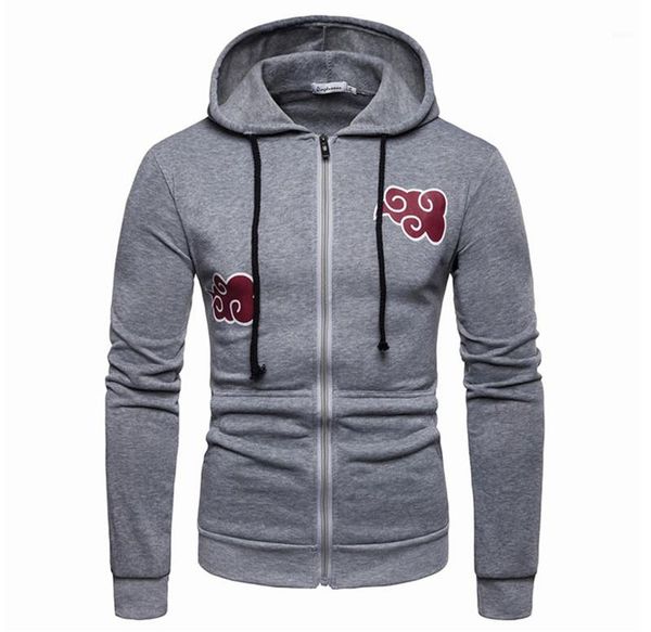 

long sleeve naruto print males hoodies fashion loose males clothing cartoon print mens designer hoodies casual, Black