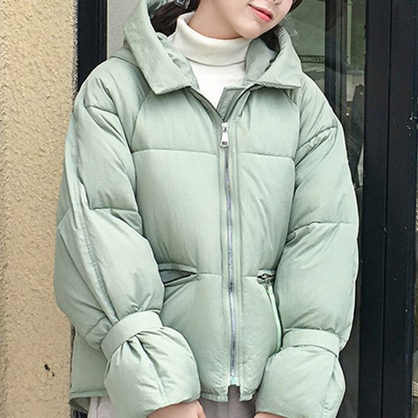 

women's down & parkas loose thick women jacket winter coat bf style solid color warm fashion hooded clothes cdr2401, Black