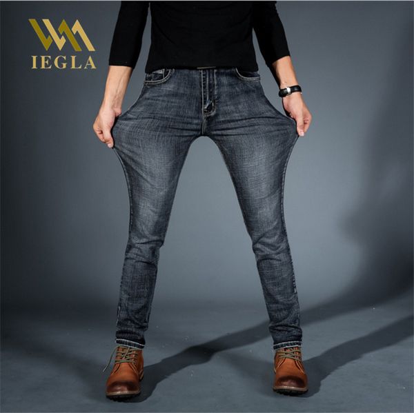 

jeans for men stretch mid waist blue black jean side stripe straight pants spring summer plus size classic pantalon homme jean