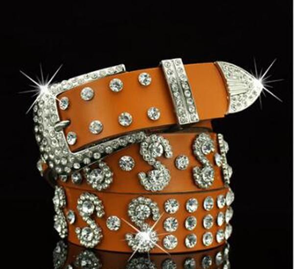 

rivet belt fashion rhinestone women s studded belts leather rock women strap hip hop01, Black;brown