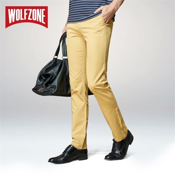 

brand casual men pants classic fashion slim fit dress flat suit mens trousers formal business cotton clothing for male, Black