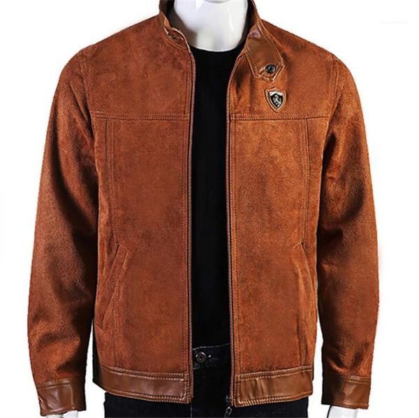 

stand collar windbreaker jacket slim mens jackets mens designer jacket fashion england brand new faux leather, Black