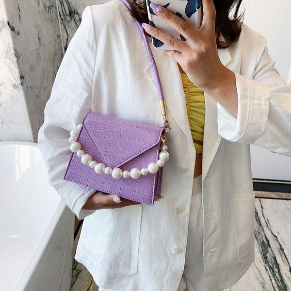 

stone pattern pearl design mini pu leather crossbody bags for women 2020 elegant shoulder handbags female cross body bag