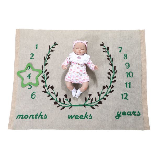 

cartoon baby blanket knitting milestone blanket jacquard 76*102cm