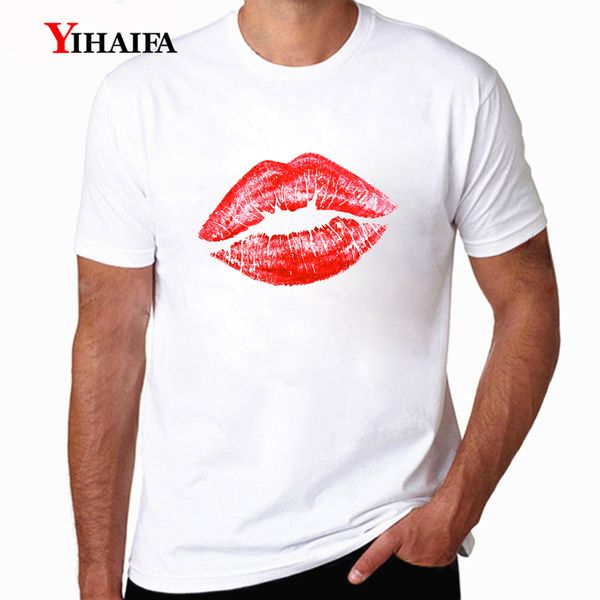 

yihaifa brand casual oversized s 4xl 5xl cotton t-shirt mens graphic tees red lips graphics printed tee shirts streetwear