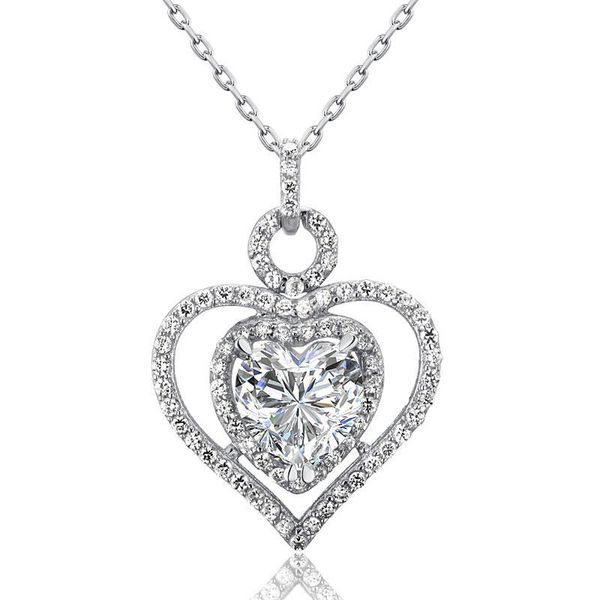 

exquisite women pendant necklaces wedding 3 ct created diamond solid 925 sterling silver heart pendant necklace xfn8010
