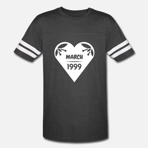 

march 1999 heart t shirt men designing 100% cotton crew neck cool gift authentic spring autumn leisure shirt