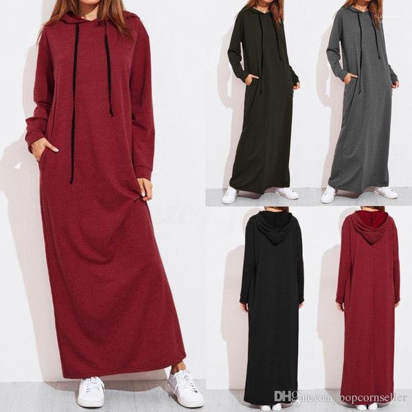 

sleeve plus size column apparel womens autumn winter casual clothing women designer hoodie dresses hooded long, Black;gray