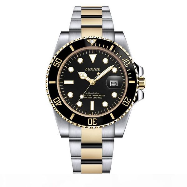 

submarine role gold watch men sports watches 40mm quartz watch waterproof 50m sport watches, Slivery;brown