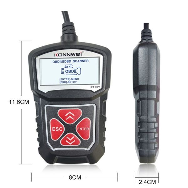 

2020 new professional car code reader diagnostic scan tool kw309 obd2 scanner
