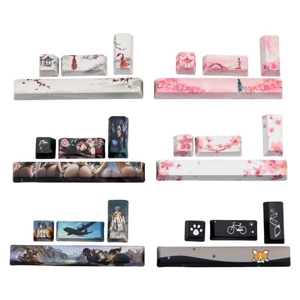 

pbt five sides dye-subbed keycap space bar 6.25u esc entre keys oem profile keycaps for diy mechanical keyboard