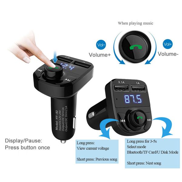 

fm transmitter car bluetooth kit hands car mp3 audio player wireless fm modulator handsmp3 music for & andriod