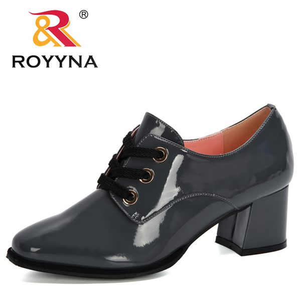 

royyna 2020 new arrival office shoes lace up pumps women high heels dress shoes ladies wedding foowear feminimo zapatos mujer, Black