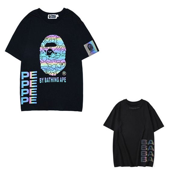 

2020 men t shirt women short sleeves high-quality t-shirt white tide letter print hip hop sports casual with label large size m-xxl, White;black