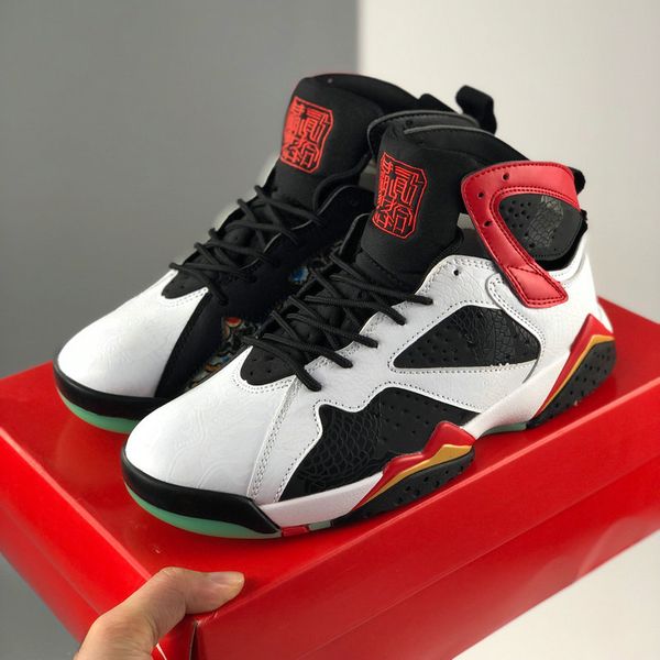 

2020 new jumpman patta x 7s og women mens basketball shoes chinese dragon white black red sports trainers sneakers des chaussures zapatos