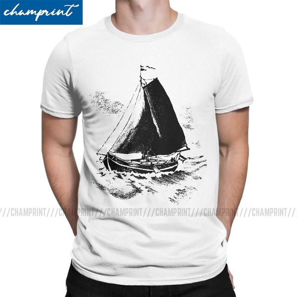 

sail away t-shirt for men ship sailing cruise captain sailor skipper novelty tees round collar t shirts graphic printed