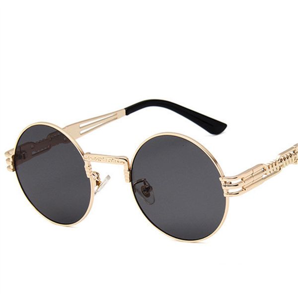 

new vintage men sunglasses women retro punk style round metal frame colorful lens sun glasses fashion eyewear gafas sol mujer, White;black